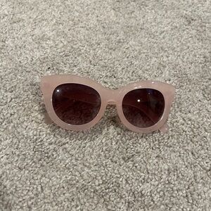 Oscar by Oscar De La Renta Mod 1297 664 Milky Blush and Brown Round Sunglasses